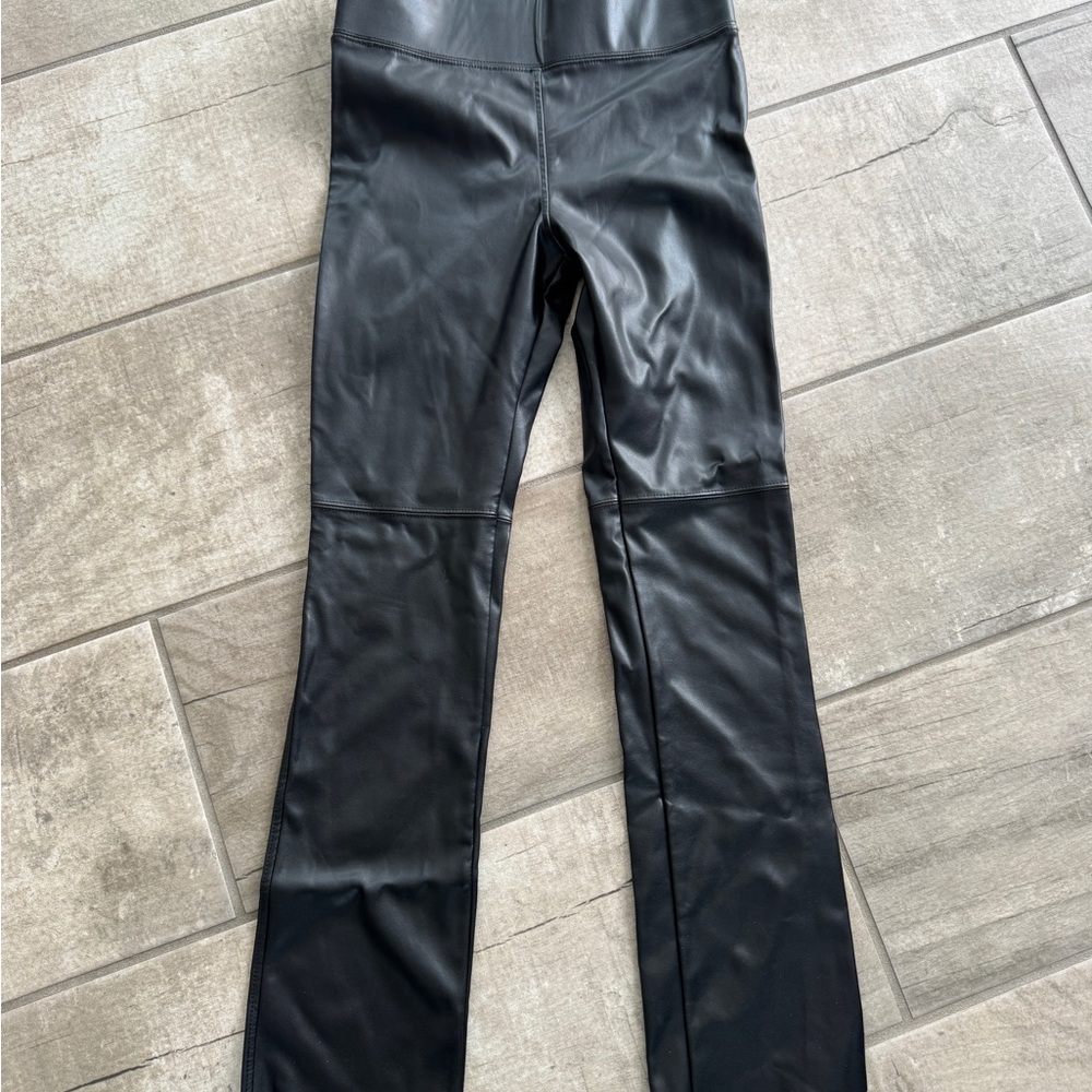David Lerner Black Faux Leather Leggings